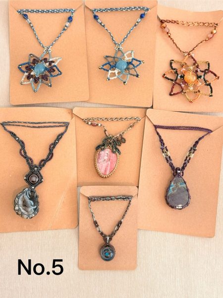 No.5 Macrame Crystal Necklace